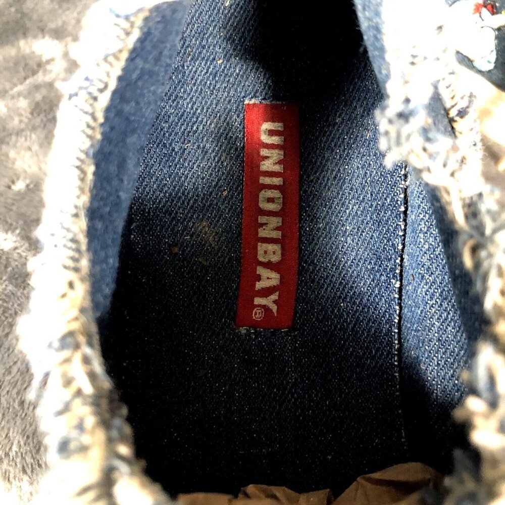 Denim Canvas Sneakers With Embroidered Smiley & Icons Frayed Detail - Picture 11 of 11